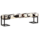 NNEVL Bench 160 cm Black Patchwork Genuine Goat Leather