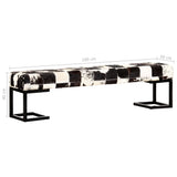 NNEVL Bench 160 cm Black Patchwork Genuine Goat Leather