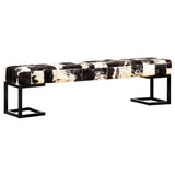 NNEVL Bench 160 cm Black Patchwork Genuine Goat Leather
