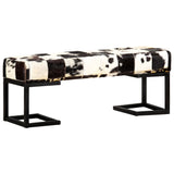 NNEVL Bench 110 cm Black Patchwork Genuine Goat Leather