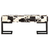 NNEVL Bench 110 cm Black Patchwork Genuine Goat Leather