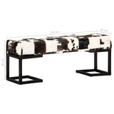 NNEVL Bench 110 cm Black Patchwork Genuine Goat Leather