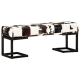 NNEVL Bench 110 cm Black Patchwork Genuine Goat Leather