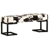 NNEVL Bench 110 cm Black Patchwork Genuine Goat Leather