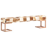 NNEVL Bench 160 cm Brown Patchwork Genuine Goat Leather