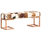 NNEVL Bench 110 cm Brown Patchwork Genuine Goat Leather