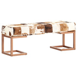 NNEVL Bench 110 cm Brown Patchwork Genuine Goat Leather