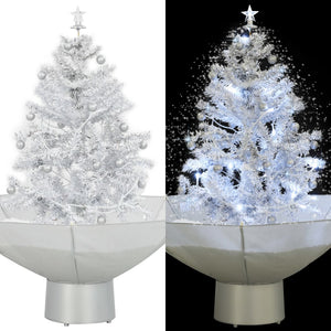 NNEVL Snowing Christmas Tree with Umbrella Base White 75 cm