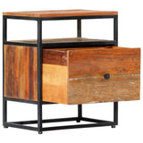 NNEVL Bedside Cabinet 40x30x50 cm Solid Reclaimed Wood and Steel