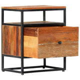 NNEVL Bedside Cabinet 40x30x50 cm Solid Reclaimed Wood and Steel