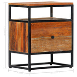NNEVL Bedside Cabinet 40x30x50 cm Solid Reclaimed Wood and Steel