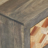 NNEVL Bedside Cabinet Grey 40x30x50 cm Solid Mango Wood