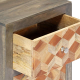 NNEVL Bedside Cabinet Grey 40x30x50 cm Solid Mango Wood