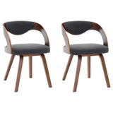 NNEVL Dining Chairs 2 pcs Dark Grey Bent Wood and Fabric