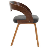 NNEVL Dining Chairs 2 pcs Dark Grey Bent Wood and Fabric