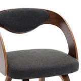 NNEVL Dining Chairs 2 pcs Dark Grey Bent Wood and Fabric
