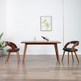 NNEVL Dining Chairs 2 pcs Dark Grey Bent Wood and Fabric