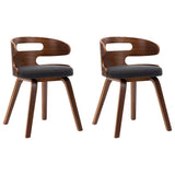 NNEVL Dining Chairs 2 pcs Dark Grey Bent Wood and Fabric