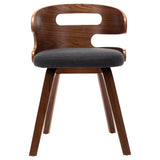 NNEVL Dining Chairs 2 pcs Dark Grey Bent Wood and Fabric