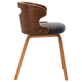 NNEVL Dining Chairs 2 pcs Dark Grey Bent Wood and Fabric