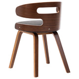 NNEVL Dining Chairs 2 pcs Dark Grey Bent Wood and Fabric