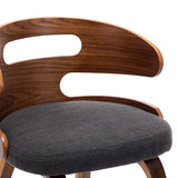 NNEVL Dining Chairs 2 pcs Dark Grey Bent Wood and Fabric