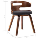 NNEVL Dining Chairs 2 pcs Dark Grey Bent Wood and Fabric