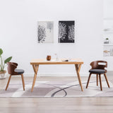NNEVL Dining Chairs 2 pcs Dark Grey Bent Wood and Fabric