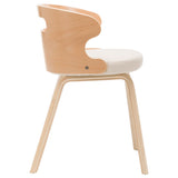 NNEVL Dining Chairs 2 pcs Cream Bent Wood and Faux Leather