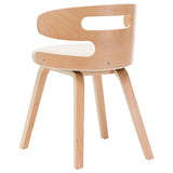 NNEVL Dining Chairs 2 pcs Cream Bent Wood and Faux Leather
