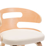NNEVL Dining Chairs 2 pcs Cream Bent Wood and Faux Leather