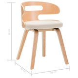 NNEVL Dining Chairs 2 pcs Cream Bent Wood and Faux Leather