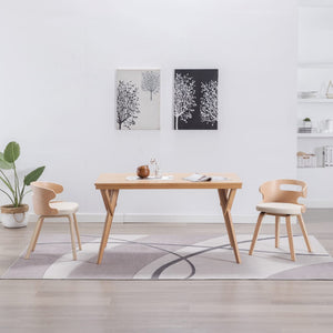 NNEVL Dining Chairs 2 pcs Cream Bent Wood and Faux Leather
