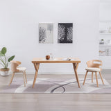NNEVL Dining Chairs 2 pcs Cream Bent Wood and Faux Leather