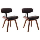NNEVL Dining Chairs 2 pcs Grey Bent Wood and Fabric