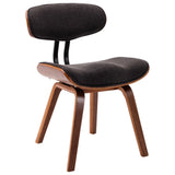 NNEVL Dining Chairs 2 pcs Grey Bent Wood and Fabric