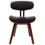 NNEVL Dining Chairs 2 pcs Grey Bent Wood and Fabric