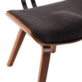 NNEVL Dining Chairs 2 pcs Grey Bent Wood and Fabric