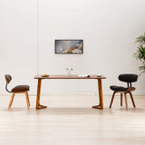 NNEVL Dining Chairs 2 pcs Grey Bent Wood and Fabric