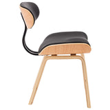 NNEVL Dining Chairs 2 pcs Black Bent Wood and Faux Leather