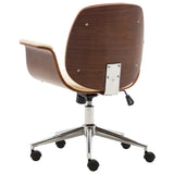 NNEVL Office Chair Cream Bent Wood and Faux Leather