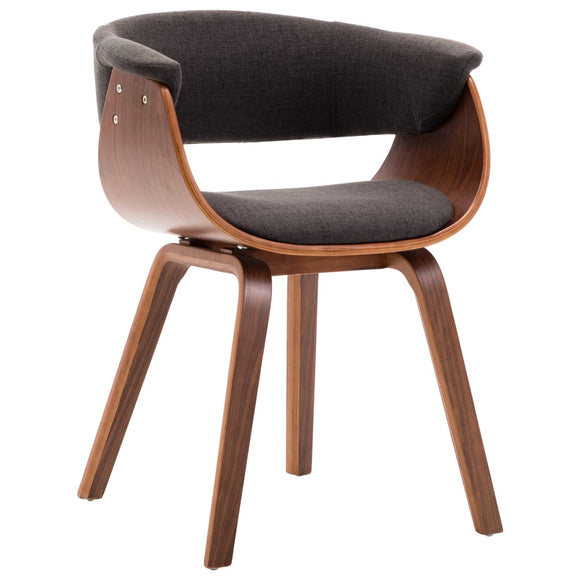 NNEVL Dining Chair Grey Bent Wood and Fabric