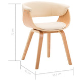 NNEVL Dining Chair Cream Bent Wood and Faux Leather