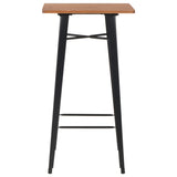NNEVL 3 Piece Bar Set Steel Black Brown