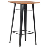 NNEVL 3 Piece Bar Set Steel Brown Black