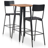 NNEVL 3 Piece Bar Set Steel Black