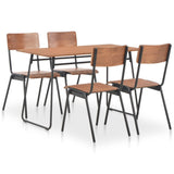 NNEVL 5 Piece Dining Set Brown Solid Plywood Steel