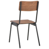 NNEVL 5 Piece Dining Set Brown Solid Plywood Steel
