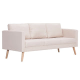 NNEVL 2 Piece Sofa Set Fabric Cream