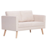 NNEVL 2 Piece Sofa Set Fabric Cream